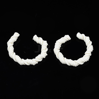 Polymer Clay Twist Rope Open Ring CLAY-N010-031-01-1