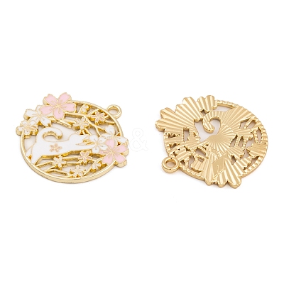 Rack Plating Alloy Enamel Pendants FIND-A040-07B-02G-1