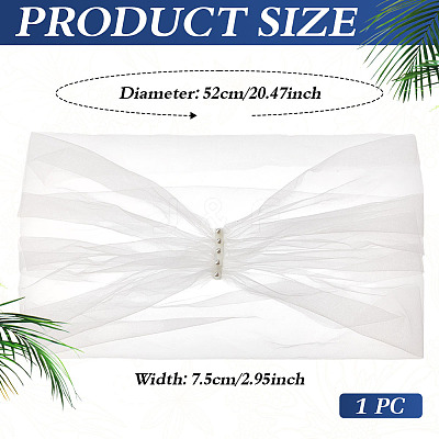 Polyester One-shoulder Shawl for Bride AJEW-WH0596-370-1