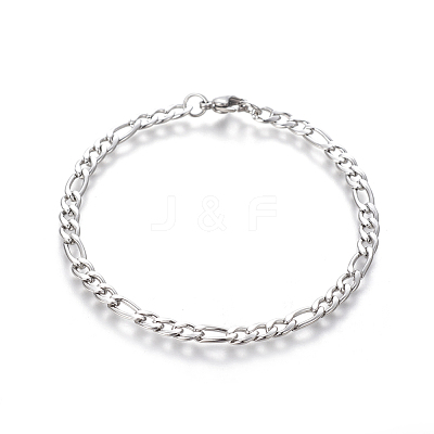 Tarnish Resistant 304 Stainless Steel Figaro Chain Bracelets BJEW-E369-06P-1