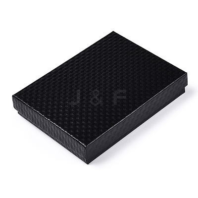 Rhombus Textured Cardboard Jewelry Boxes LS-CBOX-T006-01A-1