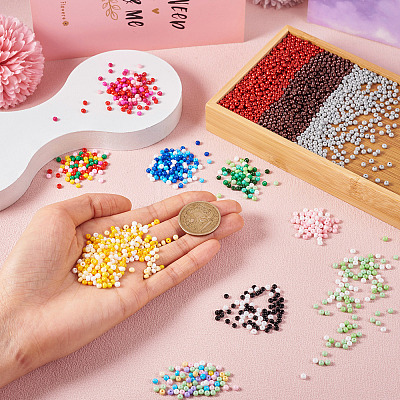 12 Bags 12 Colors Baking Paint Opaque Glass Bead GLAA-TA0002-27-1
