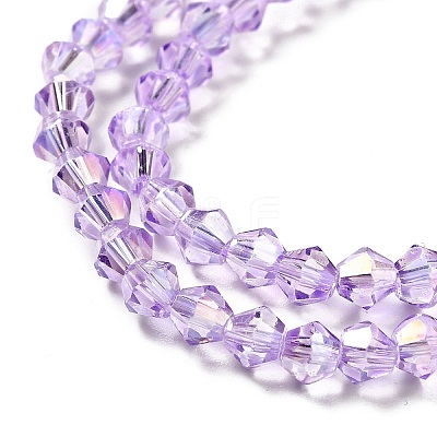 Transparent Electroplate Glass Beads Strands LS-EGLA-S056-4mm-23-1