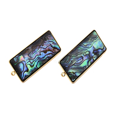304 Stainless Steel Pave Natural Paua Shell Stud Earring Findings STAS-Z125-04G-1
