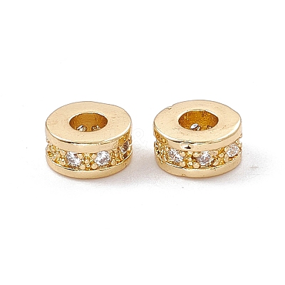 Brass Micro Pave Cubic Zirconia Beads LS-ZIRC-F009-31LG-1
