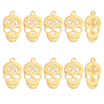 10Pcs 201 Stainless Steel Pendants STAS-UN0030-52-1