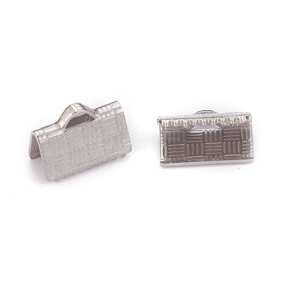 Tarnish Resistant 304 Stainless Steel Ribbon Crimp Ends STAS-P249-27B-P-1