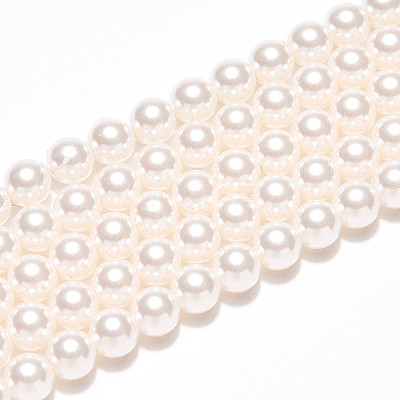 Baking Paint Pearlized Glass Pearl Bead Strands X-HY-N002-4mm-A11-1
