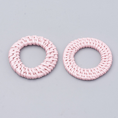 Handmade Spray Painted Reed Cane/Rattan Woven Linking Rings WOVE-N007-01D-1