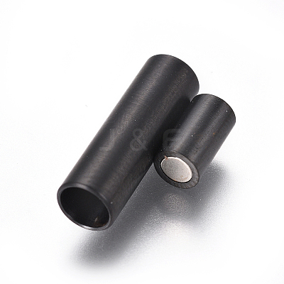 304 Stainless Steel Magnetic Clasps with Glue-in Ends STAS-I120-52MB-C-1