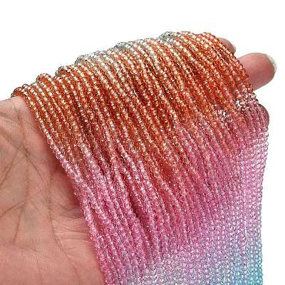 Transparent Painted Glass Beads Strands LS-DGLA-A034-T2mm-A19-1