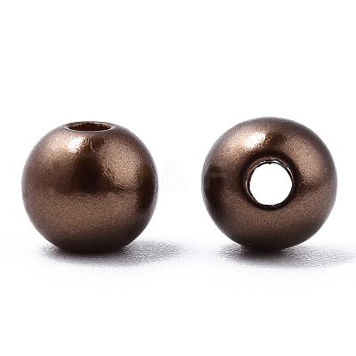 Spray Painted ABS Plastic Imitation Pearl Beads OACR-T015-05A-04-1