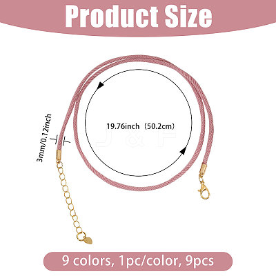 9Pcs 9 Colors Nylon Braided Cord Necklace Making NJEW-PH01639-1