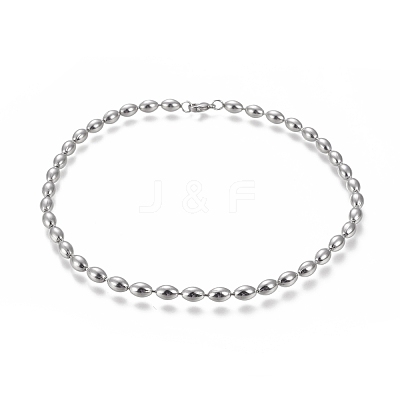 Non-Tarnish 304 Stainless Steel Beaded Necklaces NJEW-I238-05B-1