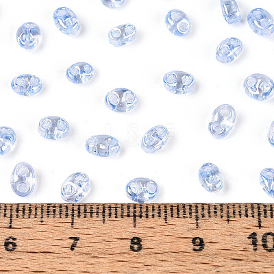 Transparent Colours Luster Glass Seed Beads SEED-N008-09A-1