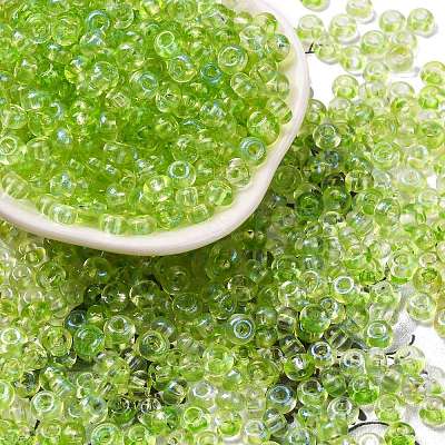 3/0 Baking Paint Transparent Colours Glass Round Beads SEED-L011-13A-14-1