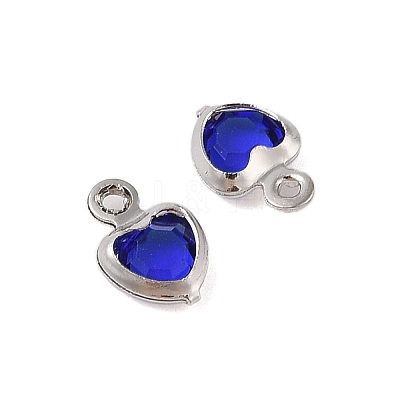 Heart Rack Plating Brass Glass Pendants KK-S385-01P-05-1