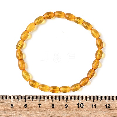 Natural Amber Beaded Stretch Bracelets for Women BJEW-JB14240-02-1