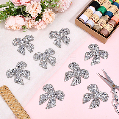 15Pcs Rhinestone Embroider Self-adhesion Thread Iron on/Sew On Patches PATC-ME0001-41A-1