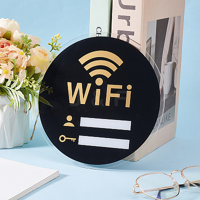 Acrylic Wifi Password Signages AJEW-WH0542-66B-1