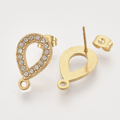 304 Stainless Steel Stud Earring Findings STAS-T052-05G-12-1