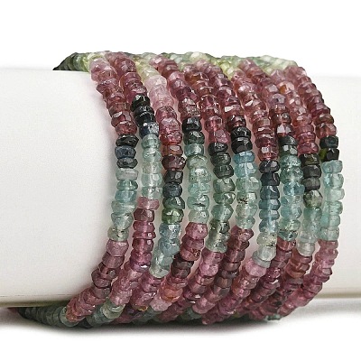 Gradient Color Natural Multicolor Tourmaline Beads Strands G-Z152-D01-01-1