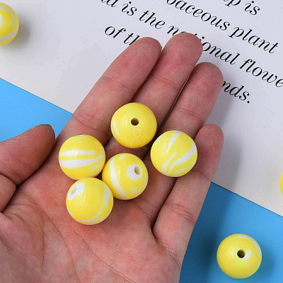 Opaque Striped Acrylic Beads MACR-S373-27B-06-1