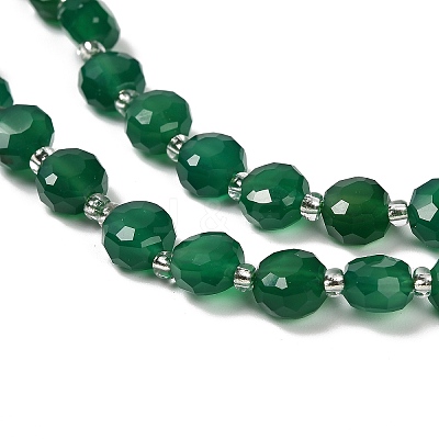 Natural Green Onyx Agate(Dyed & Heated) Beads Strands G-B153-A04-1
