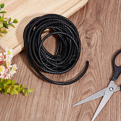 5M Braided Leather Cord with Core WL-BBC0001-01B-02-1