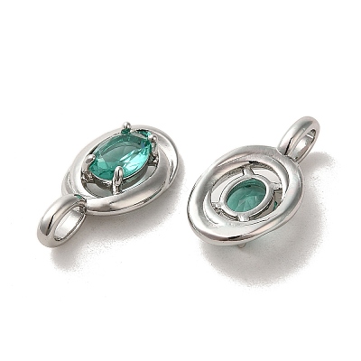 Brass Micro Pave Dark Cyan Cubic Zirconia Pendants KK-H461-02P-1