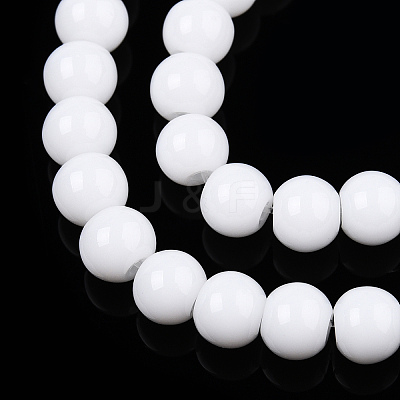Opaque Solid Color Glass Beads Strands GLAA-T032-P4mm-02-1