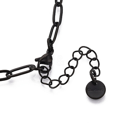 Ion Plating(IP) 304 Stainless Steel Paperclip Chain Necklace NJEW-D045-14B-03-1