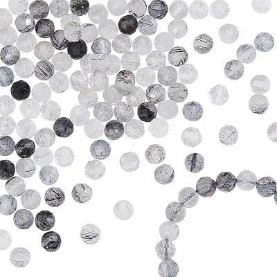 2 Strands Natural Rutilated Quartz Beads Strands G-NB0005-06-1