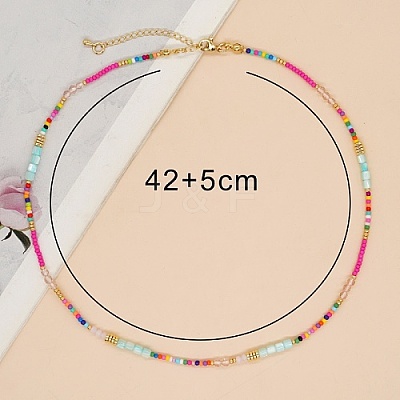 Glass Seed Beaded Necklaces for Women LO6603-1