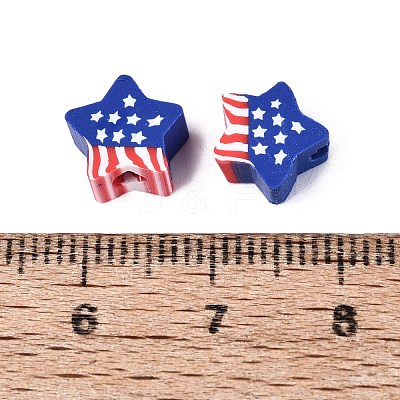Independence Day Handmade Polymer Clay Beads CLAY-Q253-08B-1