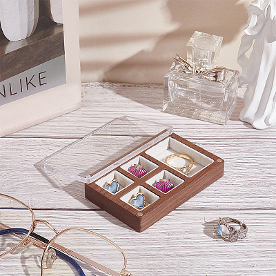 Mini Rectangle Wood Jewelry Presentation Box CON-WH0095-44A-1