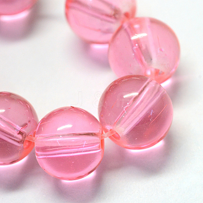 Baking Paint Transparent Glass Round Bead Strands DGLA-Q022-8mm-07-1
