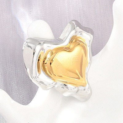 Irregular 304 Stainless Steel Cuff Open Rings SA-CBV3037-01GP-1