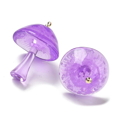 Luminous Epoxy Resin Mushroom Pendants X-RESI-C054-01C-1