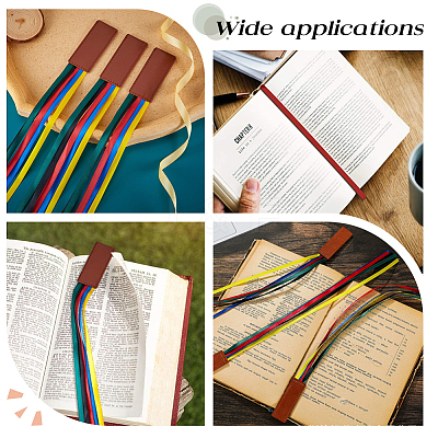 5Pcs 5 Colors Colorful Ribbon PU Leather Bookmarks AJEW-CP0003-86B-1