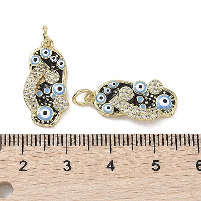 Golden Brass Micro Pave Cubic Zirconia Pendants KK-L209-073G-02-1