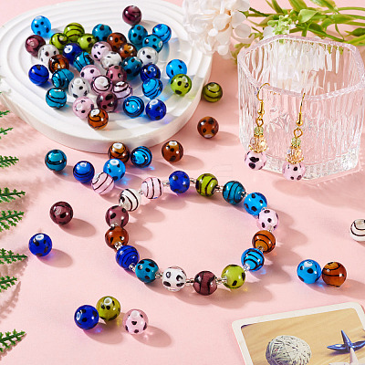 64Pcs 16 Styles Handmade Lampwork Beads LAMP-TA0001-59B-1