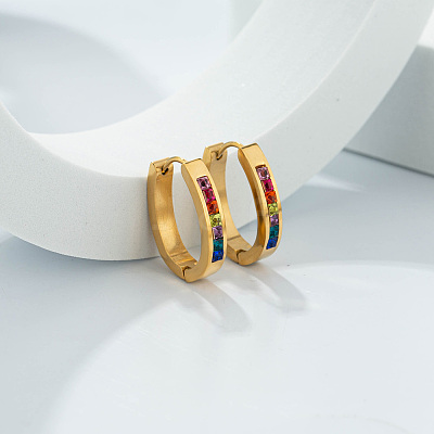Elegant 304 Stainless Steel Circle Hoop Earrings DH3673-1