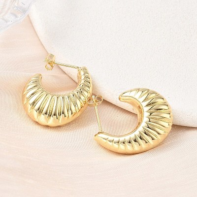 Brass Stud Earrings for Women KK-CBAD851-12G-1