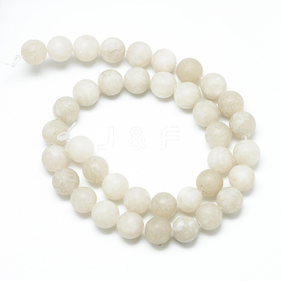 Natural White Jade Bead Strands X-G-R297-8mm-26-1