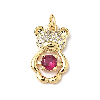 Brass Micro Pave Cubic Zirconia Pendants KK-Q068-04B-1