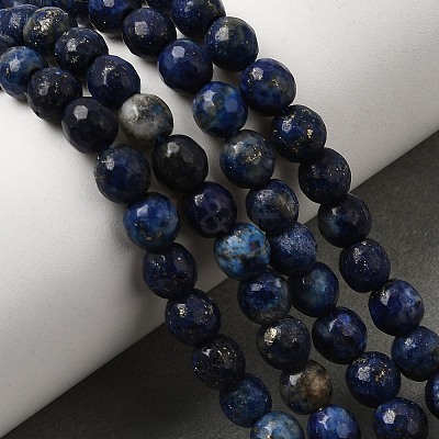 Natural Dyed Lapis Lazuli Beads Strands G-G059-6mm-1