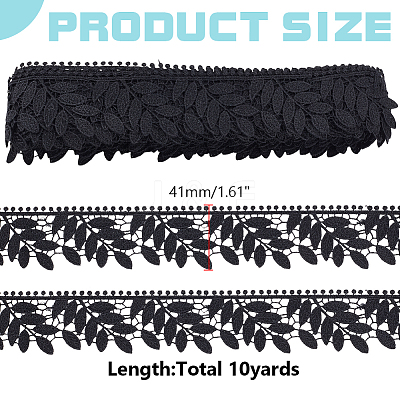 10 Yards Leaf Polyester Lace Trim OCOR-WR0001-87A-1