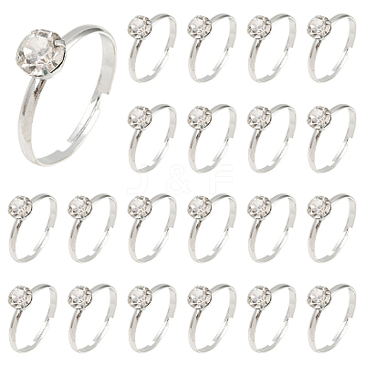40Pcs Adjustable Alloy Rhinestone Finger Rings for Women RJEW-SP0001-02P-1