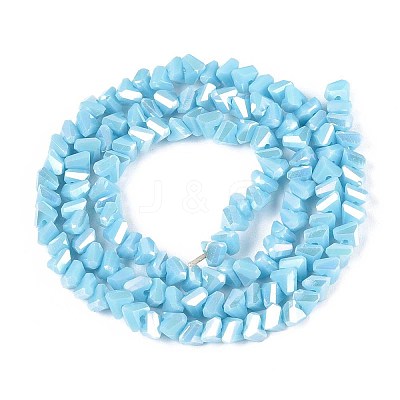 Electroplate Opaque Glass Beads Strands GLAA-N022-4mm-18-1
